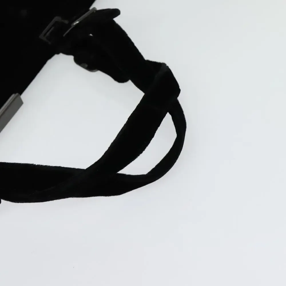 PRADA Hand Bag Velor Black Silver - Picture 7 of 12